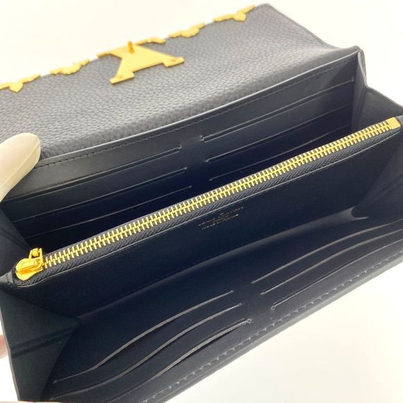 Louis Vuitton Taurillon Portefeuille Capucine Long Wallet Noir Black - Picture 6 of 10